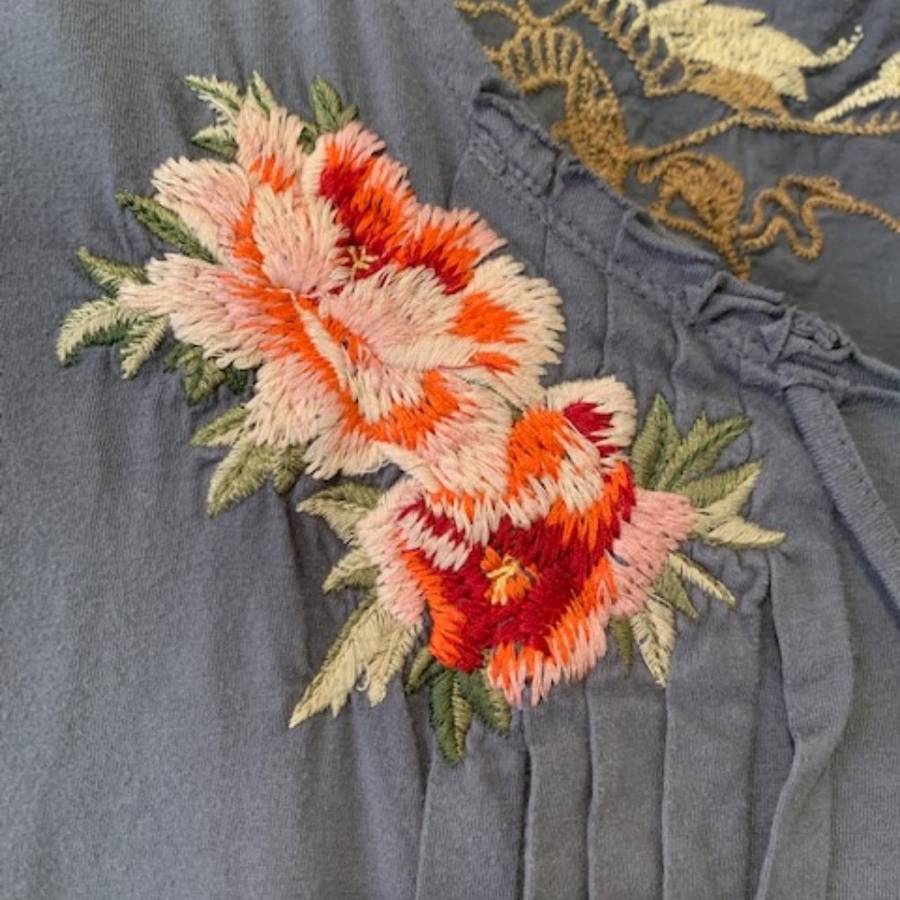 Johnny Was Long Sleeve Embroidered Tunic Style Top - Picture 4 of 8